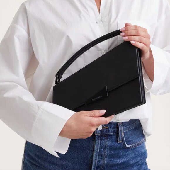 ACNE STUDIOS DISTORTION BLACK LEATHER PURSE LUXURY BAG~Large~ MSRP $1290 - Picture 5 of 16